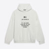 Balenciaga Women Hi My Name Is Boxy Hoodie in White and Black Medium Fleece