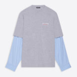 Balenciaga Women Political Campaign Layered T-Shirt in Grey