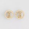 Burberry Women Crystal Detail Gold-plated Monogram Motif Earrings