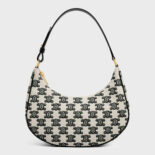 Celine Women Ava Bag in Textile with Triomphe Embroidery-Black