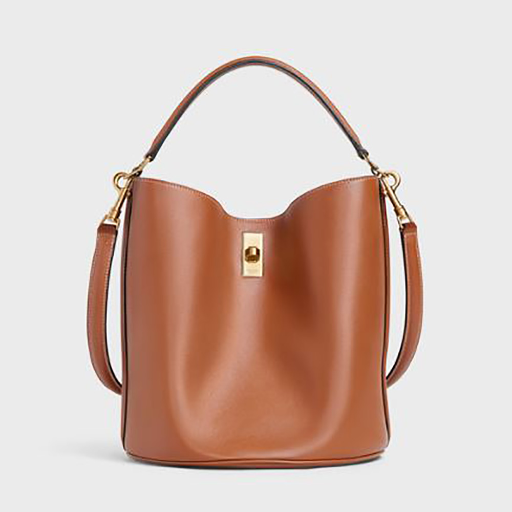 Celine - Bucket 16 Bag in Smooth Calfskin Leather - Brown - for Women