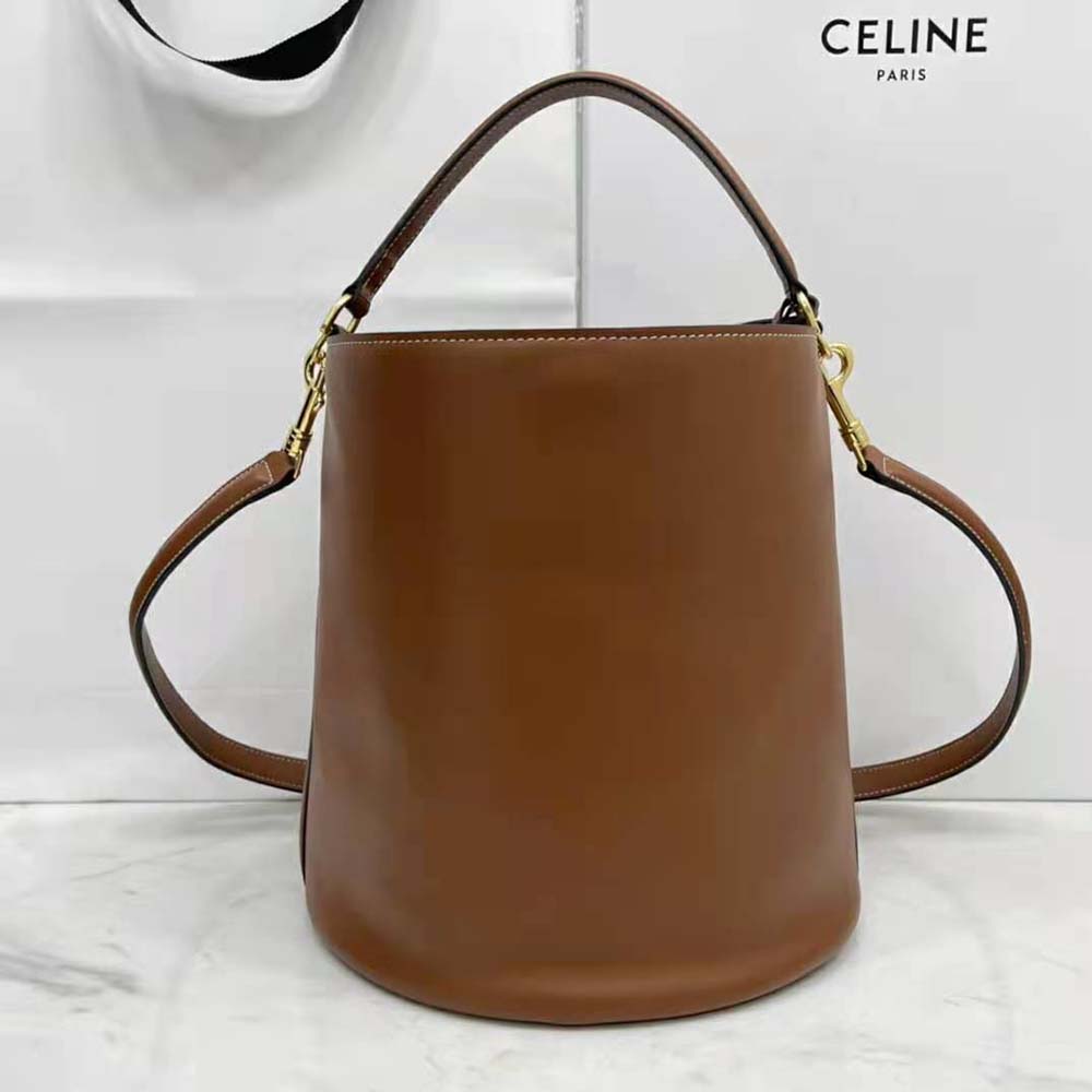 Celine - Bucket 16 Bag in Smooth Calfskin Leather - Brown - for Women