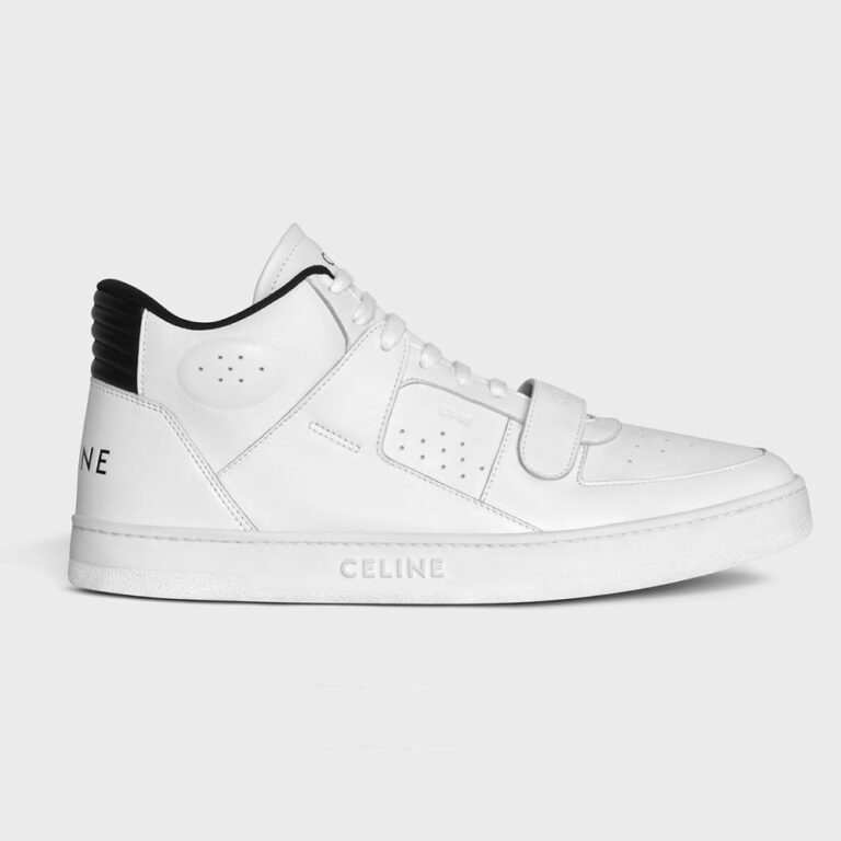 Celine Women CT-02 Mid Sneaker with Scratch in Calfskin-White