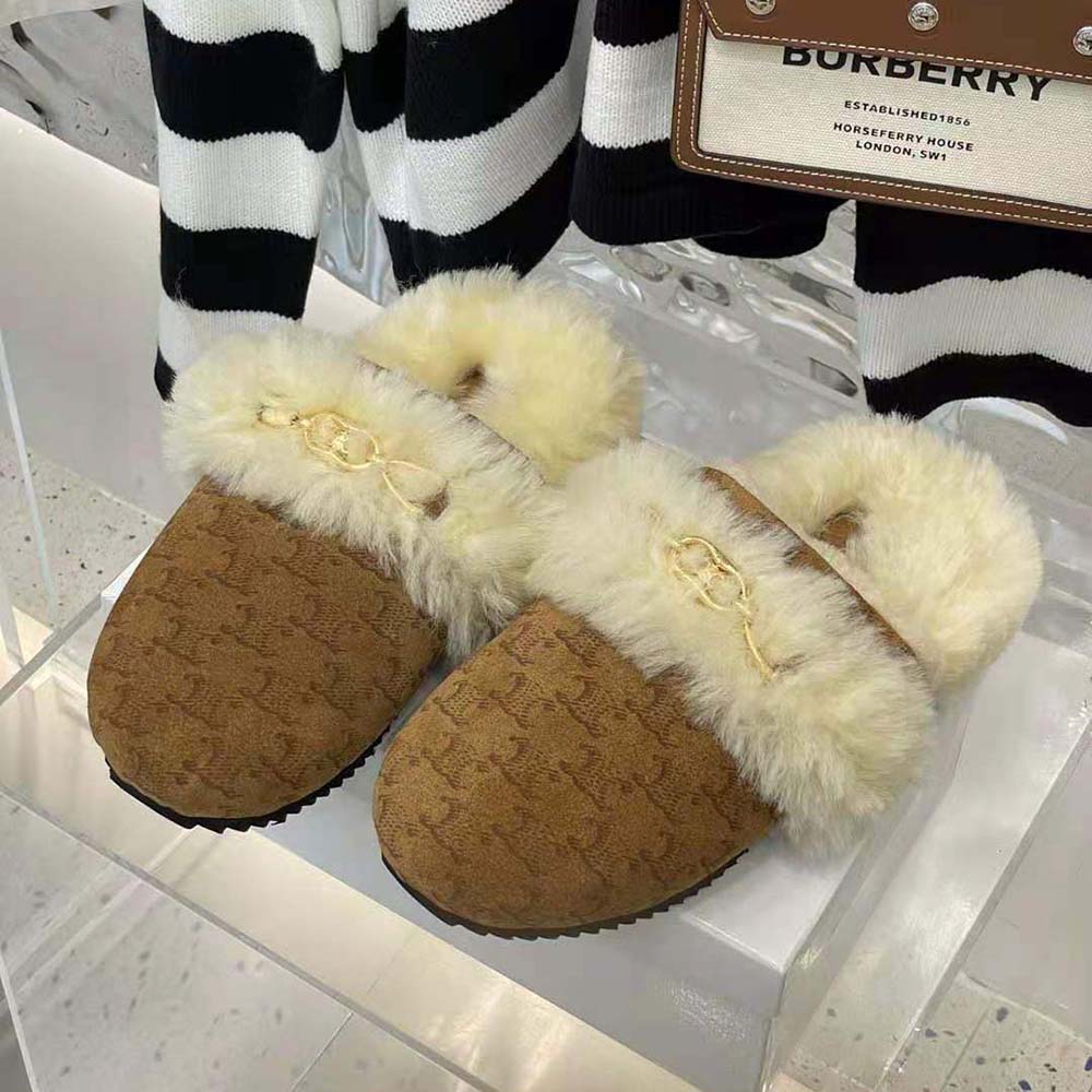 celine slippers fur