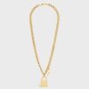 Celine Women Le 16 Necklace in Brass with Gold Finish