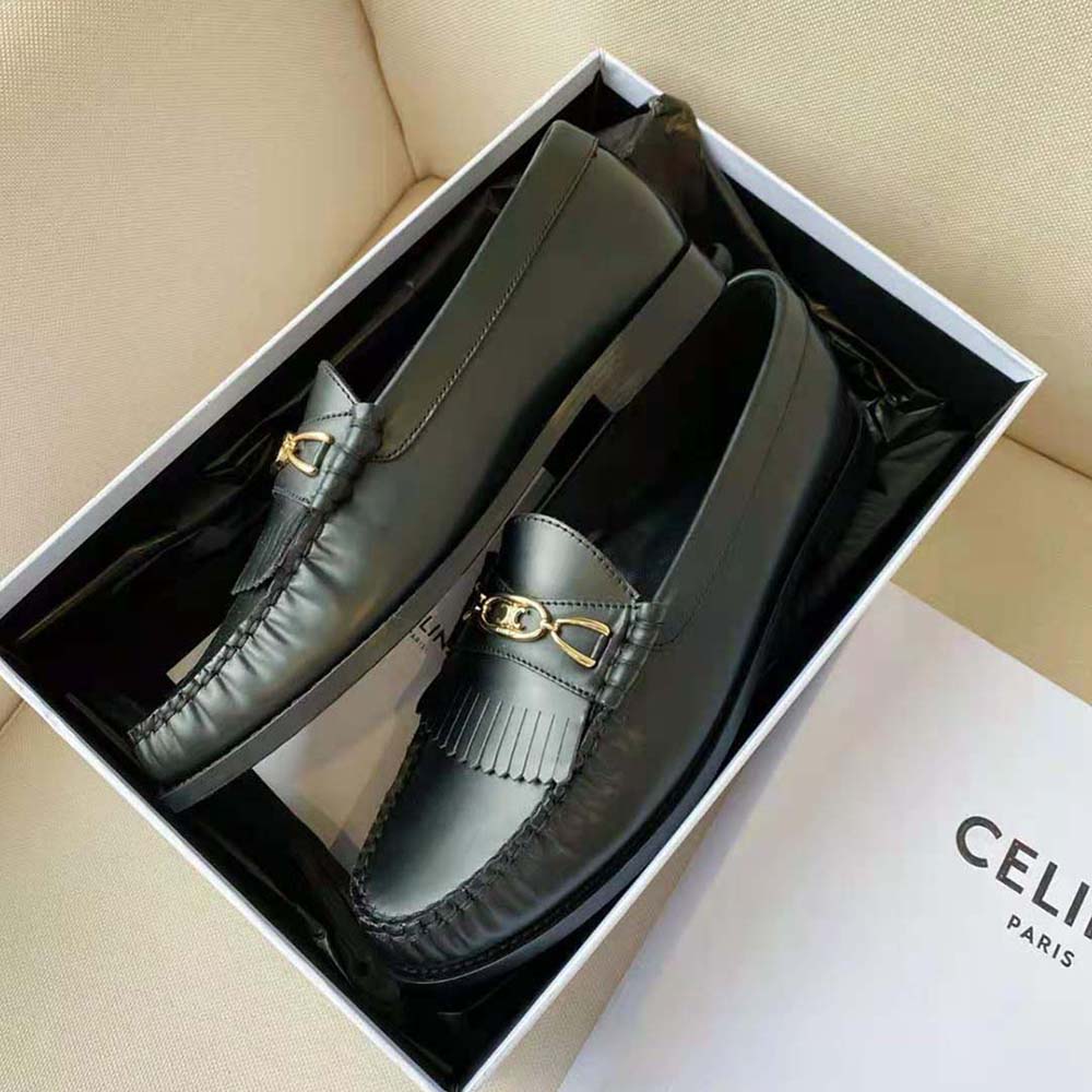 Celine Women Luco Maillon Triomphe Loafer in Polished Calfskin