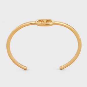 Celine Women Maillon Triomphe Thin Cuff in Brass with Gold Finish