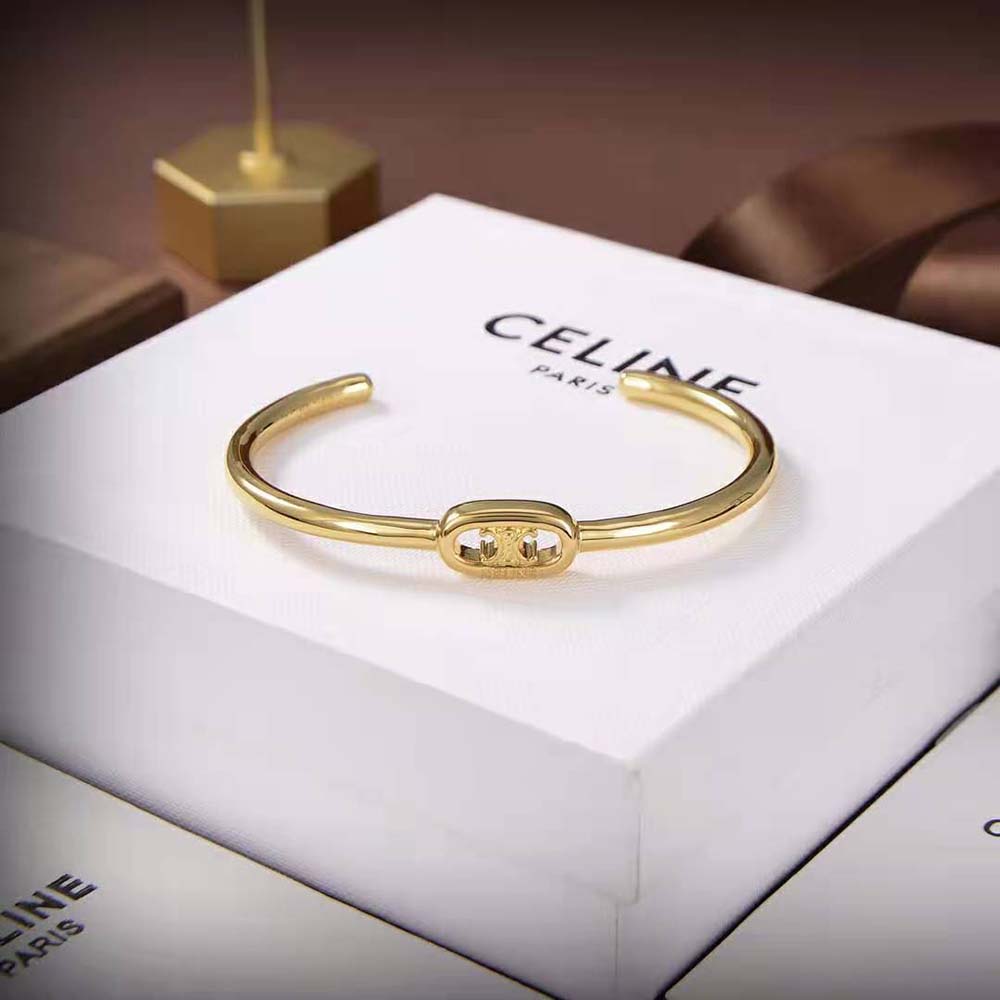 Celine Minimal Manchette Cuff - Brass Cuff, Bracelets - CEL261874