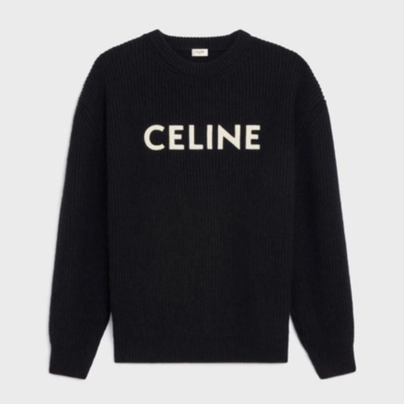 Celine Women Oversized Celine Sweater in WoolGreen