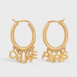 Celine Women Paris Hoops in Brass with Gold Finish