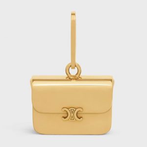 Celine Women Separables Triomphe Bag Pendant in Brass with Gold Finish