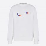 Dior Men Oversized Dior and Kenny Scharf Sweatshirt White Cotton Fleece