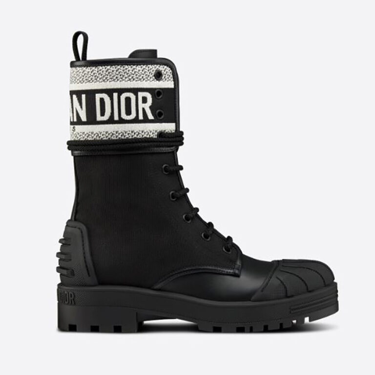 CD D-Major Boot Black Mix White Calfskin And Canvas