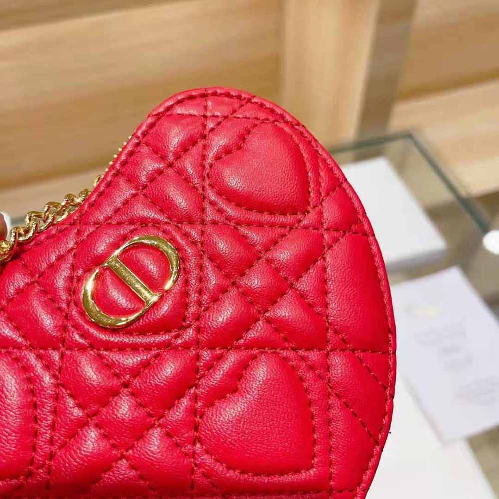 dioramour dior caro heart pouch with chain