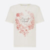 Dior Women Dioramour T-shirt Ecru D-Royaume D Amour Cotton Jersey and Linen