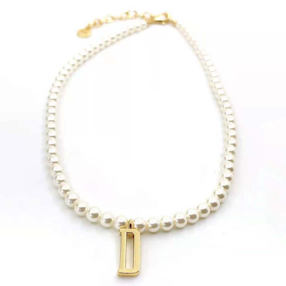 Necklaces  Dior Womens Dio(R)Evolution Necklace Gold-Finish Metal With A  White Resin Pearl ~ Antoniaweir