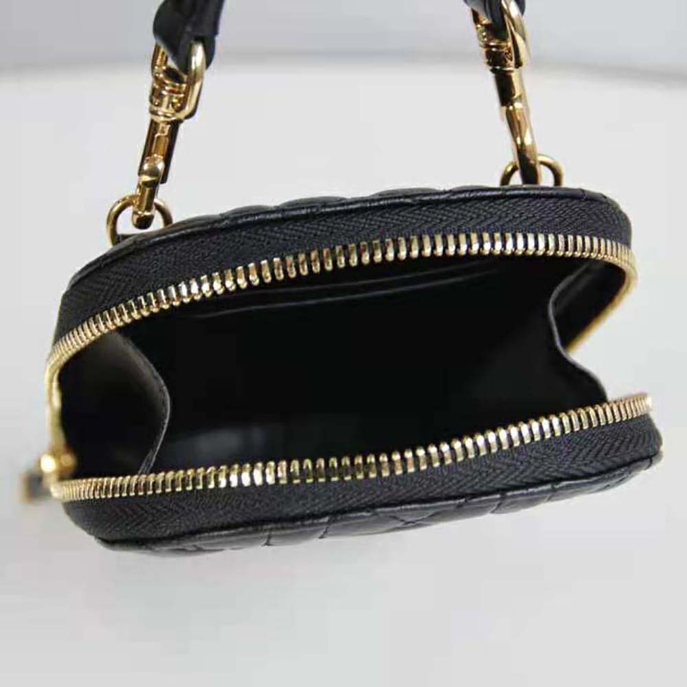 Dior - Lady Dior Phone Holder Black Cannage Lambskin - Women