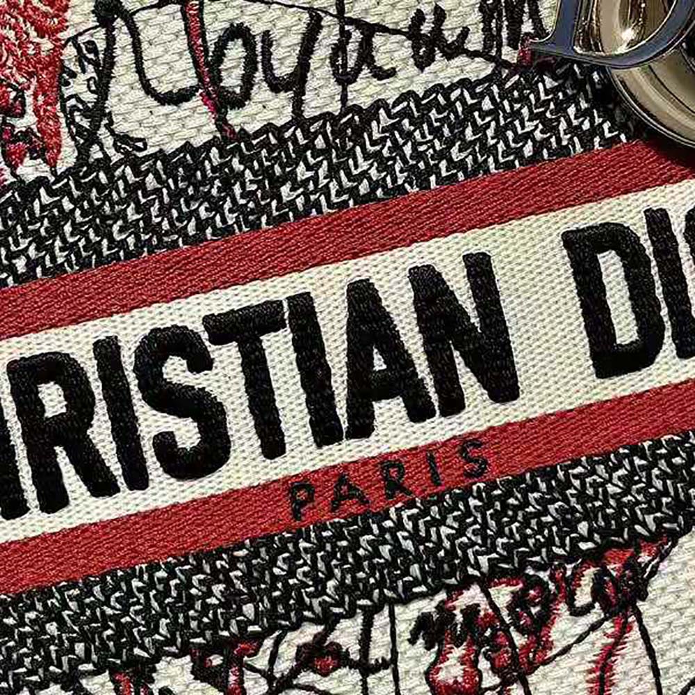 Christian Dior Red And White D-Royaume D'Amour Embroidery Book