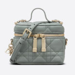 Dior Women Micro Lady Dior Vanity Case Cannage Lambskin-gray