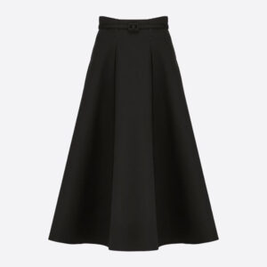 Dior Women Mid-Length Skirt Black Wool and Silk