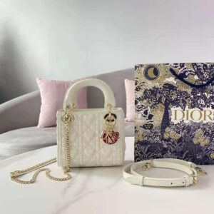 Miss Dior Mini Bag Latte Cannage Lambskin