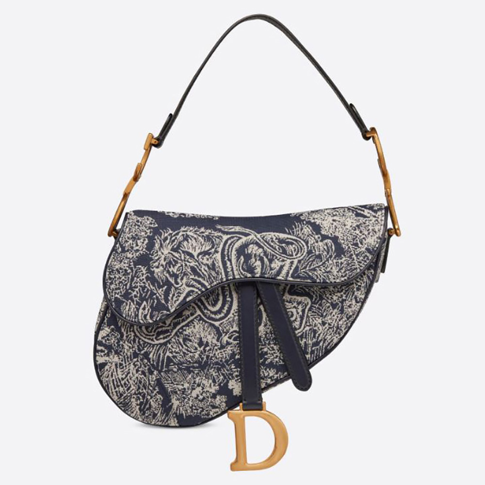 Dior Women Saddle Bag Toile DE Jouy Reverse Jacquard