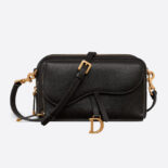 Dior Women Saddle Double Pouch Goatskin-black