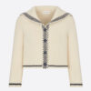 Dior Women Sailor Collar Cardigan Ecru Wool and Cashmere Knit