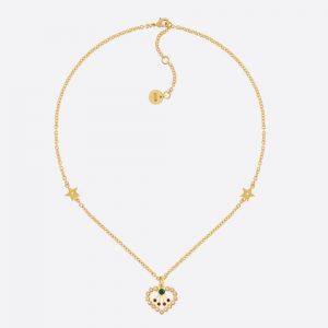 Dior Women in Heart Lights Necklace Gold-Finish Metal and Multicolor Crystals