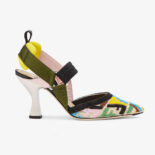 Fendi Women Colibri High-Heeled Slingbacks with Multicolor Beads