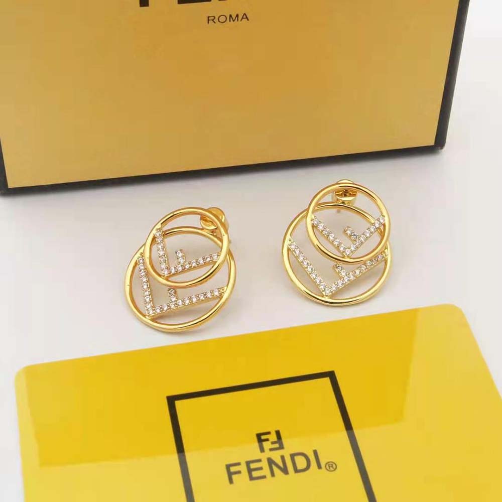 Fendi + Gold ‘F is Fendi’ Earrings