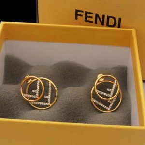 Fendi Women F is Fendi Earrings Gold-Colored Necklace