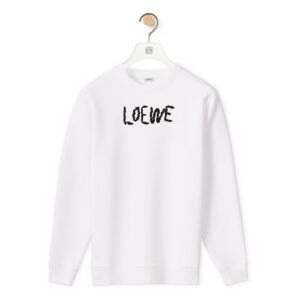 Loewe Women Embroidered Sweatshirt in Cotton-White