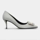 Roger Vivier Women Flower Strass Buckle Pumps in Fabrics