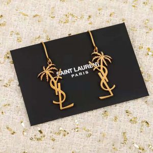 Saint Laurent YSL Women Monogram Palm Earrings in Metal