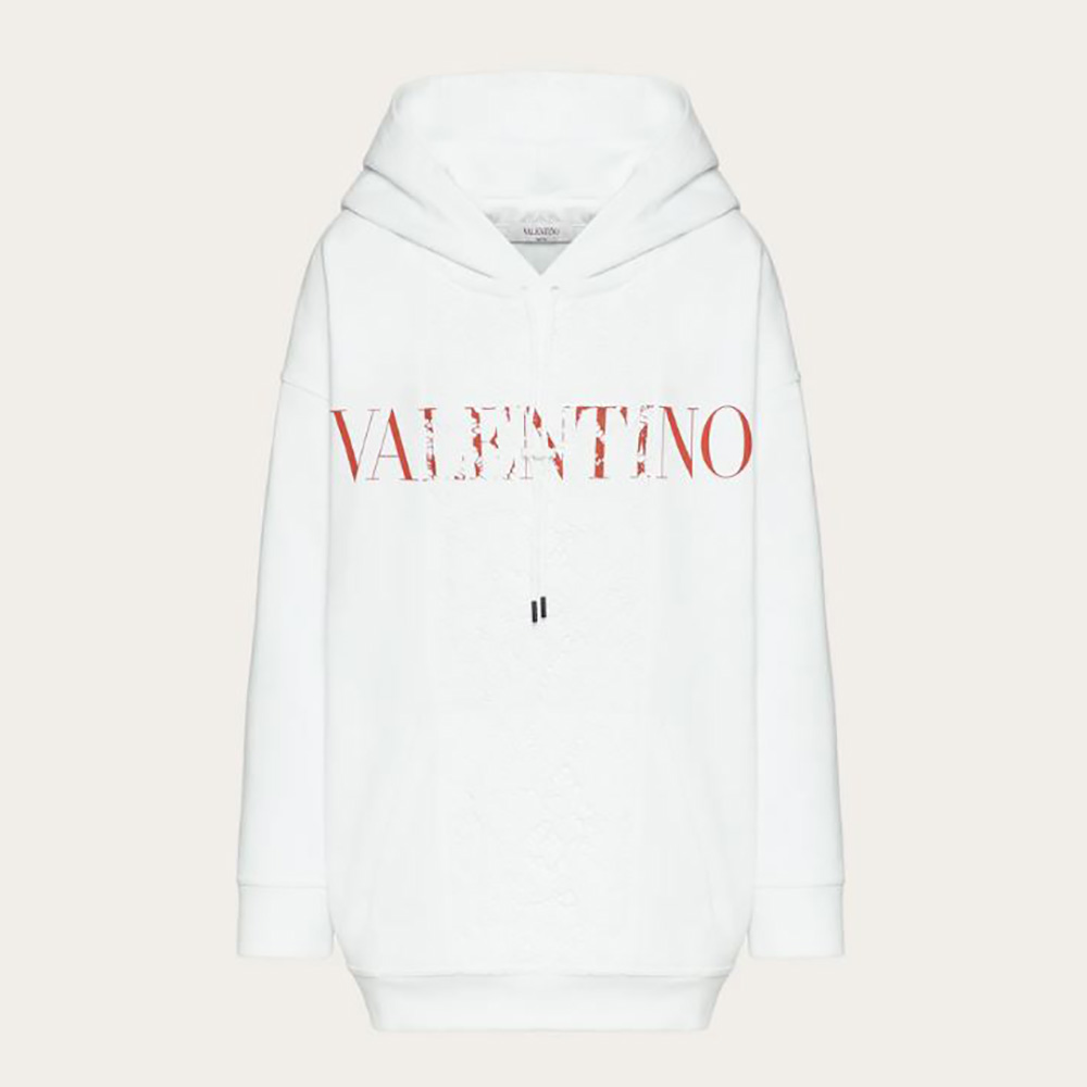 Valentino Women Jersey and Heavy Lace Sweatshirt