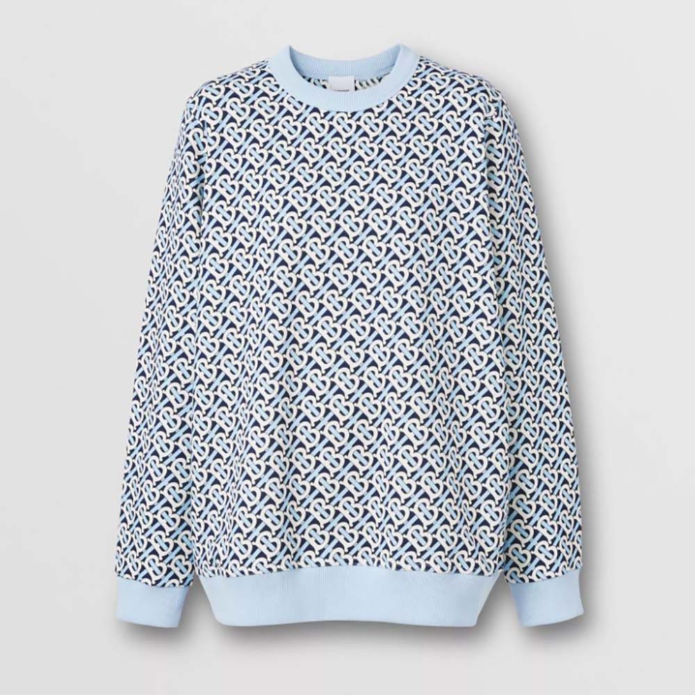 Burberry Monogram-print Sweatshirt In Blue