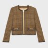 Celine Women Chasseur Jacket in Houndstooth Wool