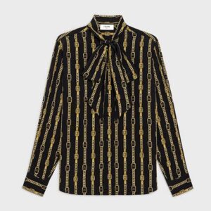 Celine Women Loose Shirt in Crepe DE Chine
