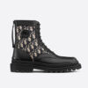 Dior Men Explorer Ankle Boot Beige and Black Dior Oblique Jacquard and Black Smooth Calfskin