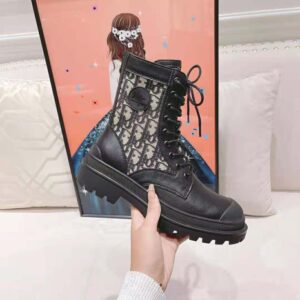 Dior Explorer Ankle Boot Black Beige Black Dior Oblique Jacquard