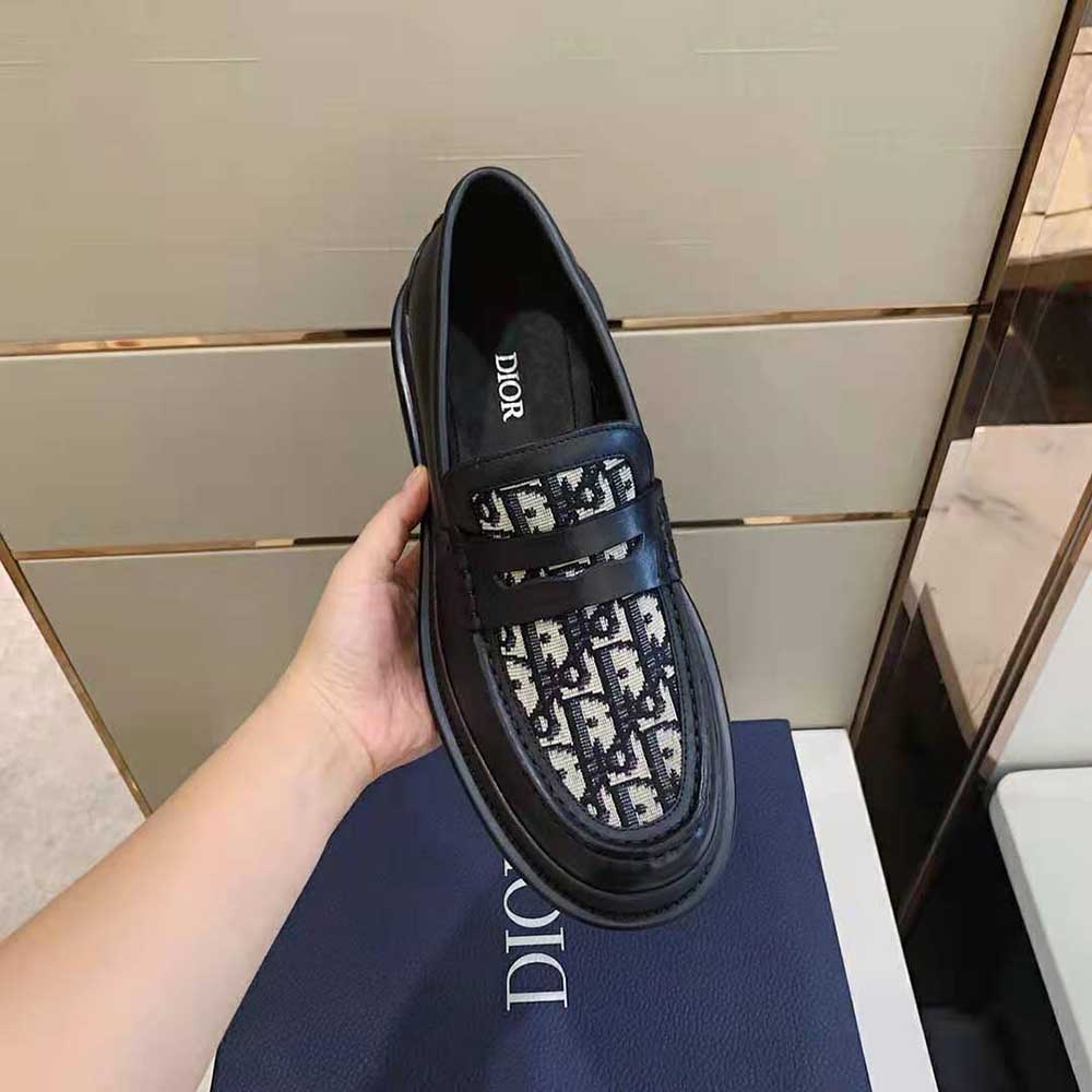 Dior - Dior Granville Loafer Beige and Black Dior Oblique Jacquard - Size 42.5 - Men