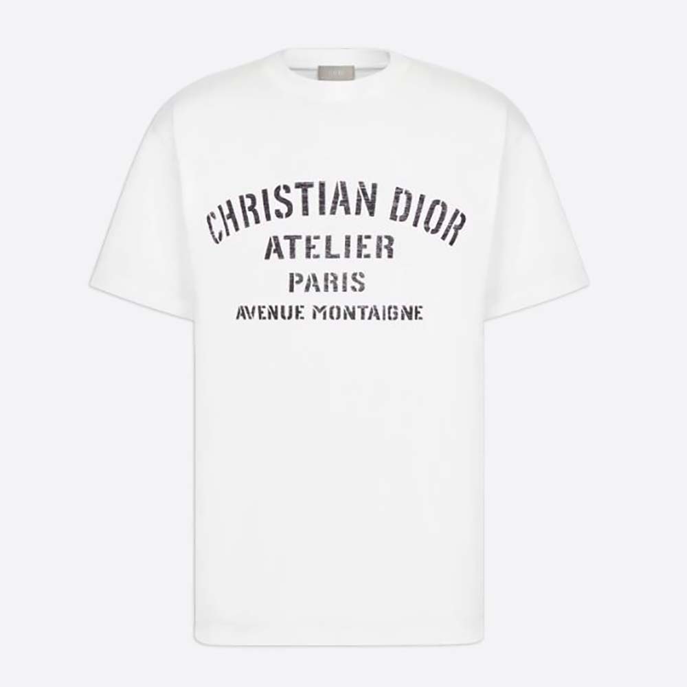 Dior Women Oversized Christian Dior Atelier T-shirt White Cotton Jersey