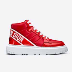 Dior Unisex D-Player Sneaker Red Quilted Nylon