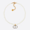 Dior Women 30 Montaigne Choker Antique Gold-Finish Metal with White Resin Pearls and White Crystals