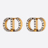 Dior Women 30 Montaigne Earrings Antique Gold-Finish Metal and White Crystals