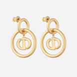Dior Women CD Navy Earrings Gold-Finish Metal