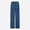 Dior Women Chez Moi Pants Blue Dior Zodiac Silk Twill