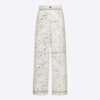 Dior Women Chez Moi Pants White Dior Zodiac Silk Twill
