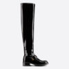 Dior Women D-Doll Thigh Boot Black Crinkled and Stretch Patent Calfskin
